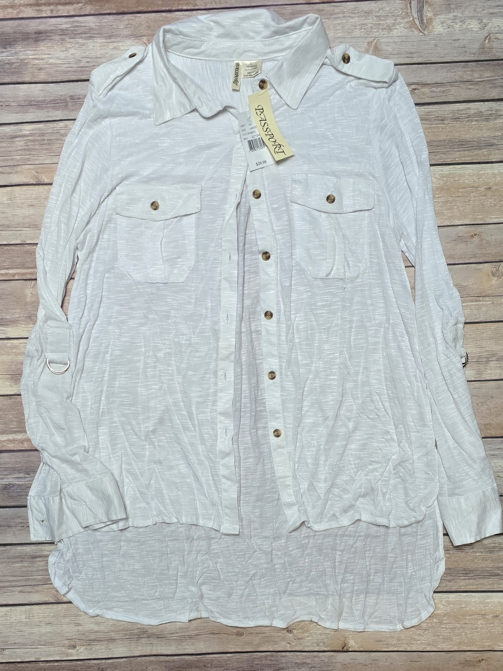 Passport White Button-Front Shirt